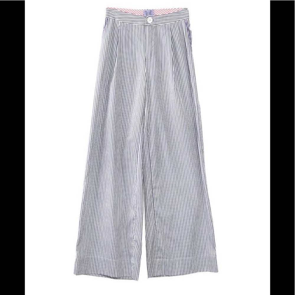 NWT Thierry Colson Striped LouLou Pant Charcoal